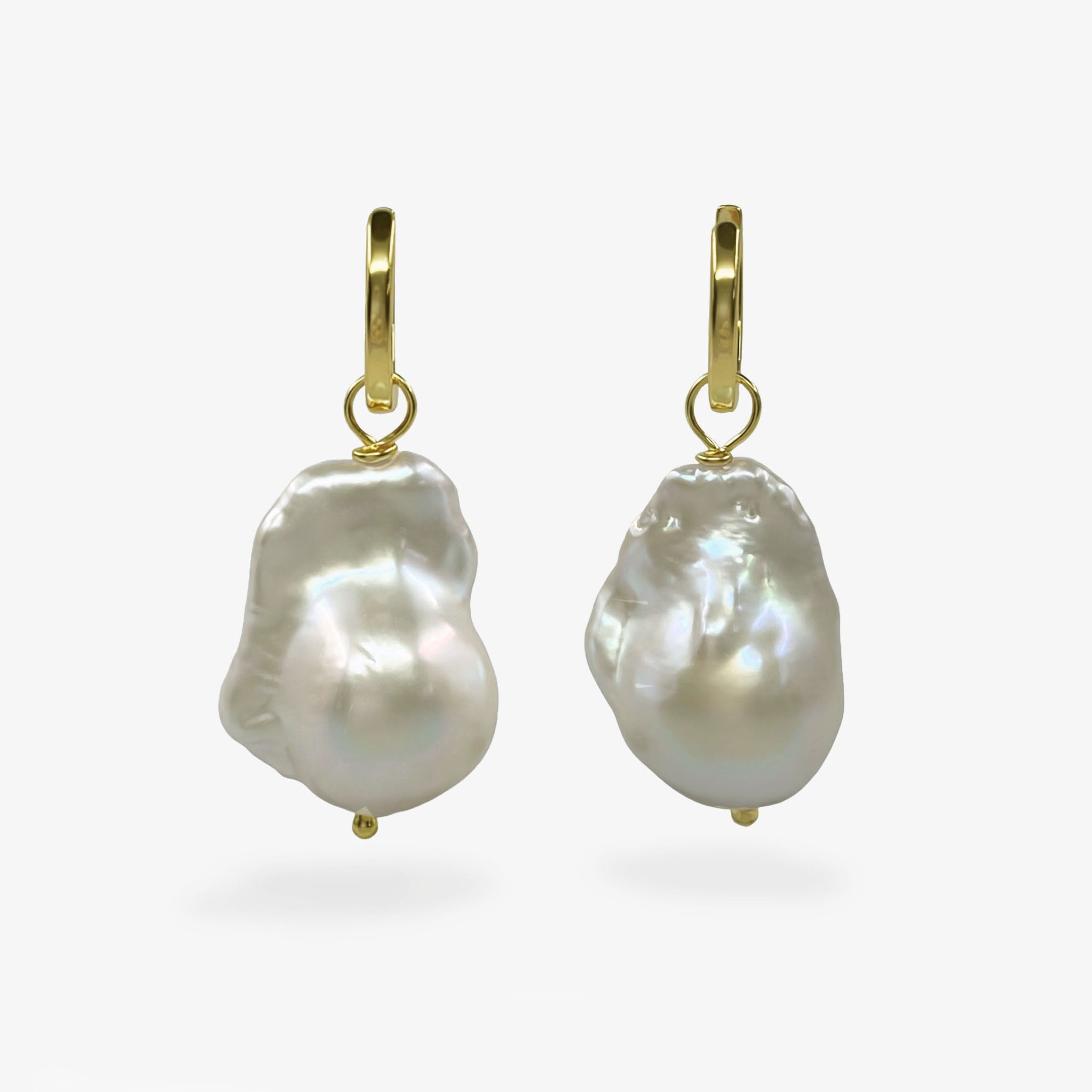 CLOUD BAROQUE PEARL HOOP EARRINGS