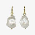 Cloud Baroque Pearl Hoop Earrings