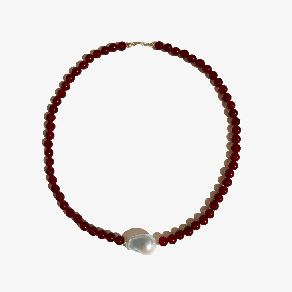 COASTAL CRIMSON PEARL NECKLACE