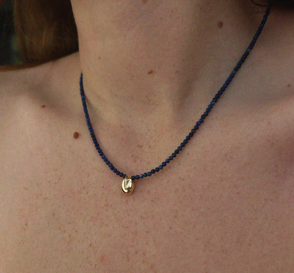 INDIGO TEAR DROP NECKLACE