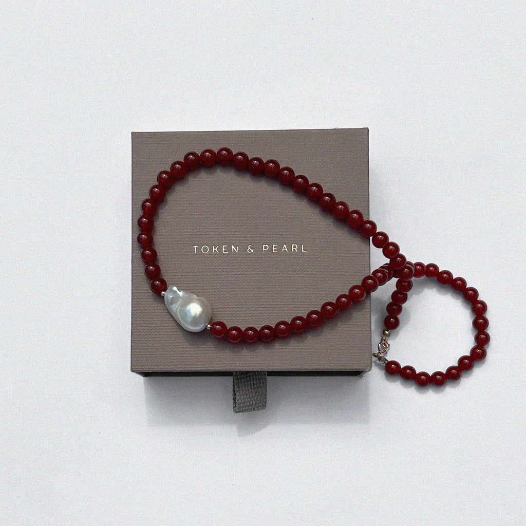 COASTAL CRIMSON PEARL NECKLACE