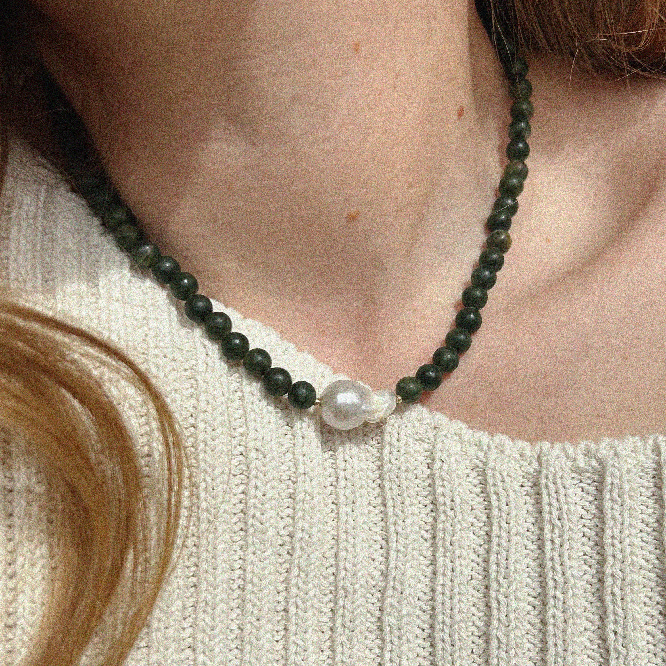 COASTAL JADE PEARL NECKLACE