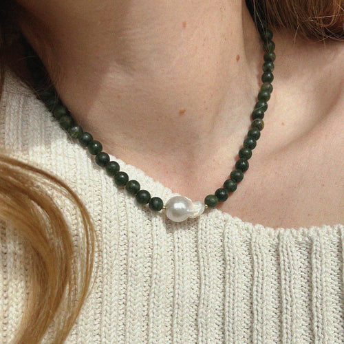 COASTAL JADE PEARL NECKLACE