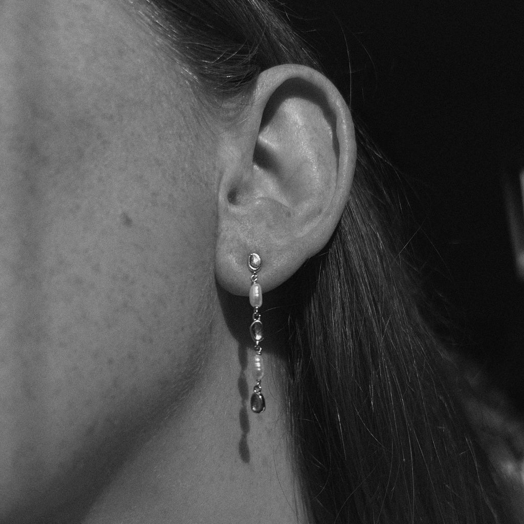 MOLTEN PEARL DROP EARRINGS