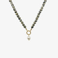 Dalmatian Jasper Pearl Drop Necklace