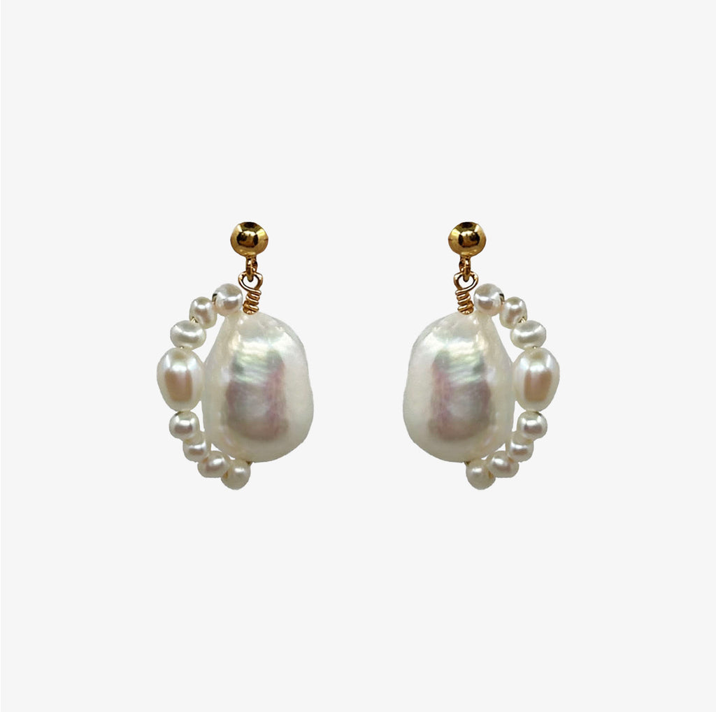 ORBIT PEARL DROP EARRINGS