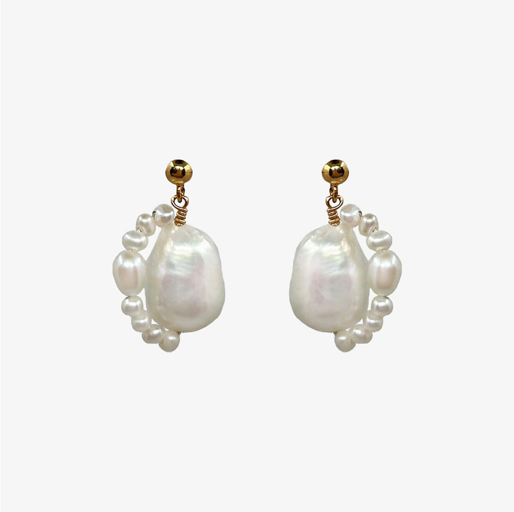 Orbit Pearl Drop Earrings