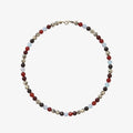 Paloma Gemstone Bead Necklace - handcrafted multi-coloured gemstone beaded strand with gold clasp | Token & Pearl