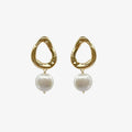 RIPPLE DROP PEARL STUD EARRINGS