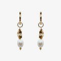 TOTEM DROP PEARL HOOP EARRINGS